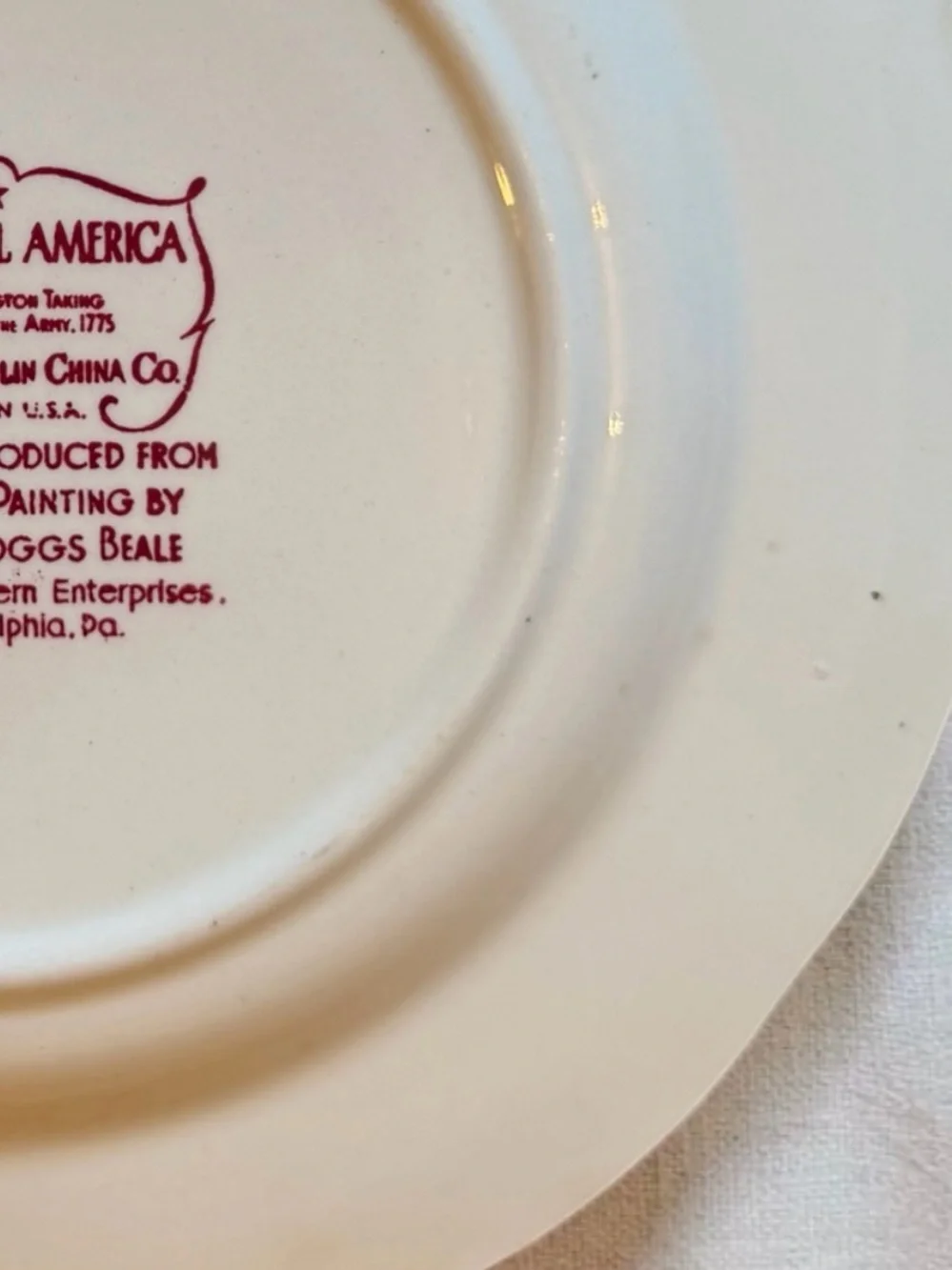 Decorative Wall Plate Set - Red White & Blie Patriotic Historical Transferware
